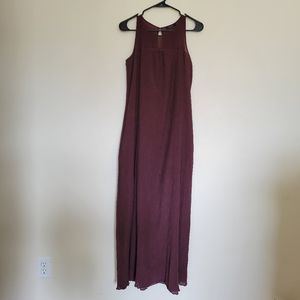 Madewell maxi dress burgundy maroon purple brown sleeveless